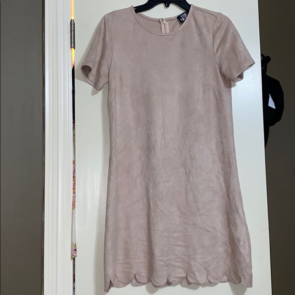Cream suede dress